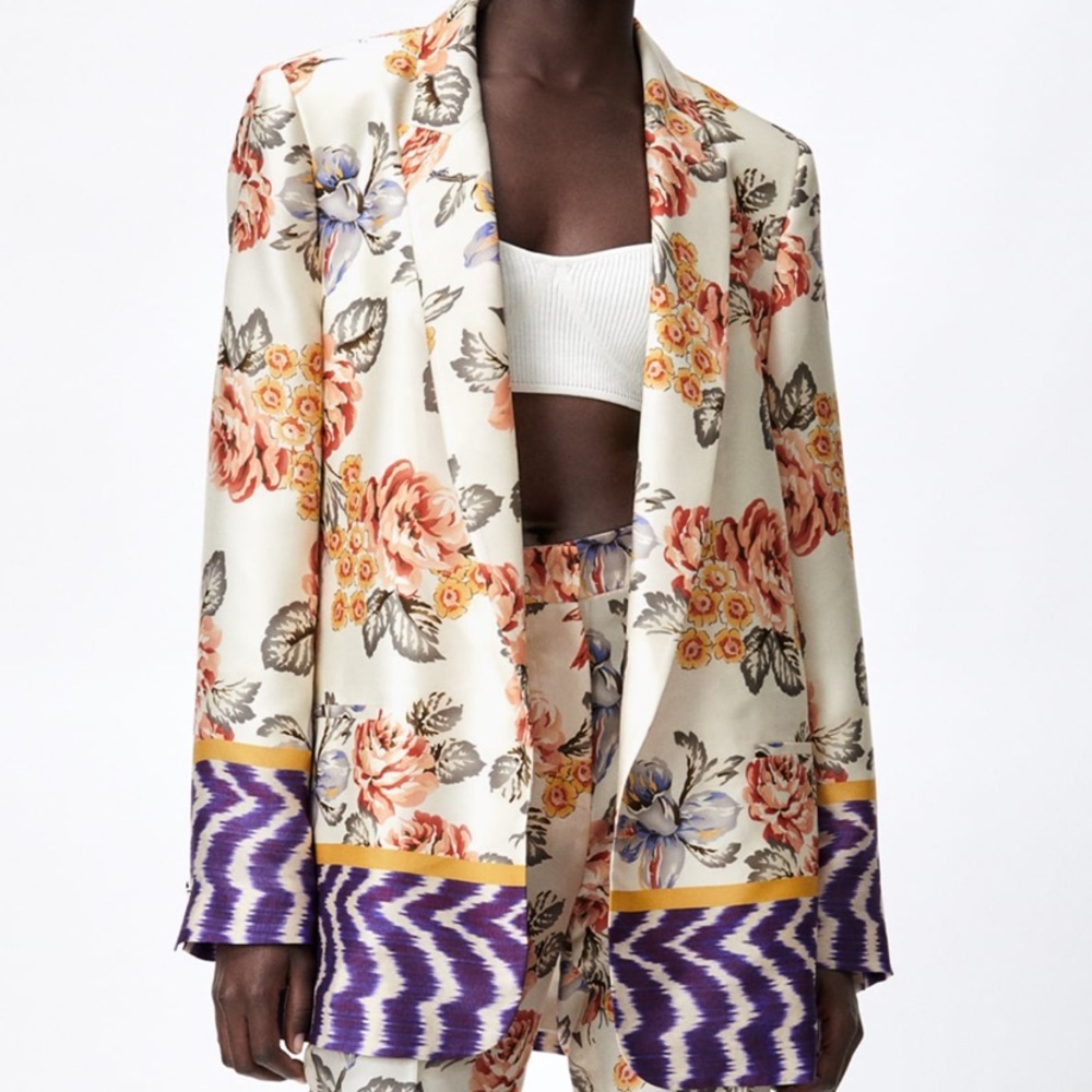 Zara floral blazer